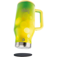 Silwy Magnet Tumbler Isolierbecher aus Edelstahl mit Griff und Metall-Nano-Gel-Pad 900 ml nature