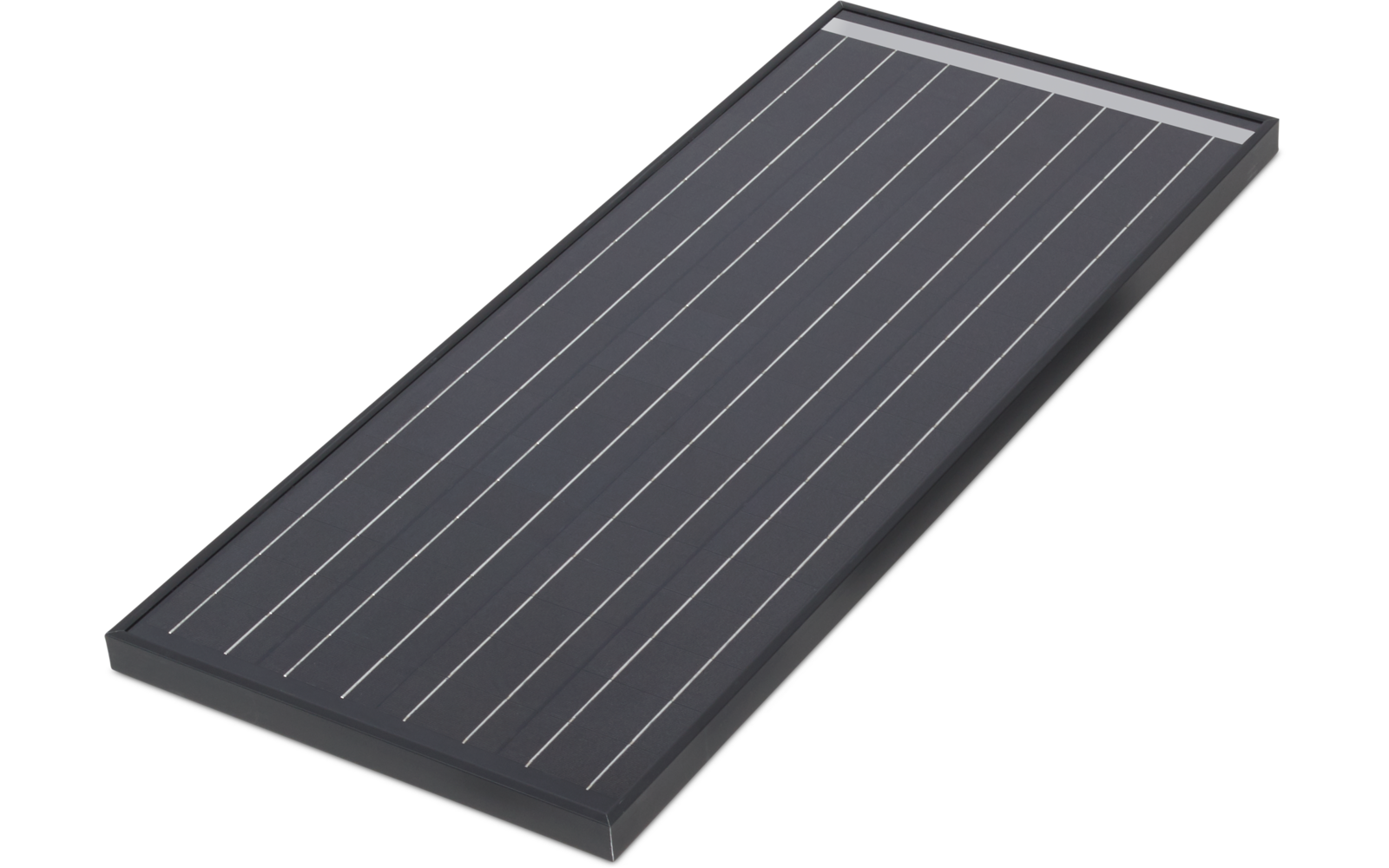 Schwarzes Solarpanel mit mehreren silbernen Linien