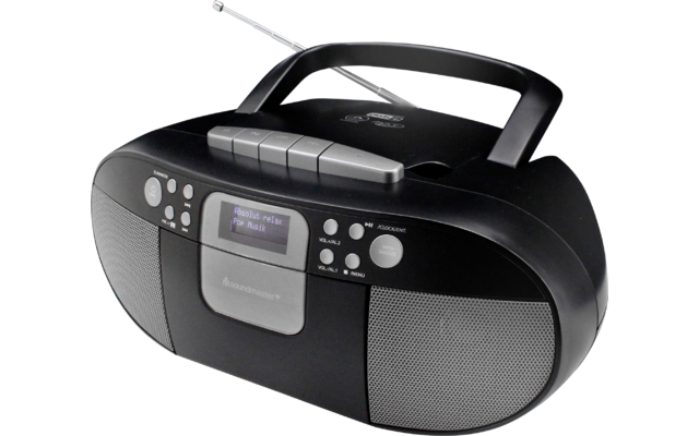 Soundmaster SCD7800SW Boombox DAB+ con reproducción de CD / MP3 / USB y casete Negro