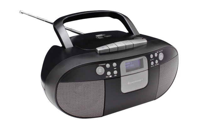 Soundmaster SCD7800SW Boombox DAB+ avec CD / MP3 / USB et lecture de cassettes Noir