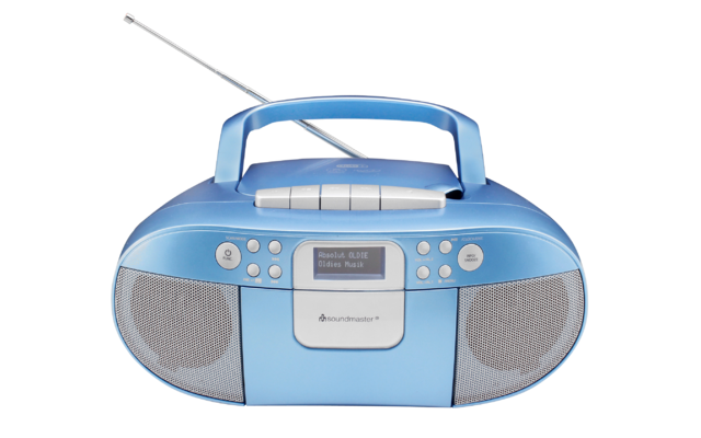 Soundmaster SCD7800BL DAB+ Boombox mit CD / MP3 / USB und Kassettenwiedergabe Blau