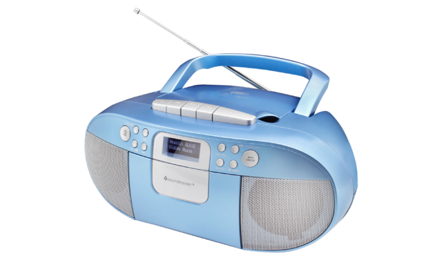 Soundmaster SCD7800BL DAB+ Boombox with CD / MP3 / USB and cassette playback Blue