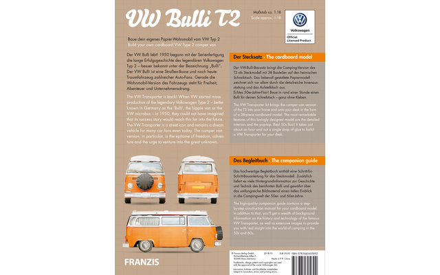 Kit di costruzione di carta Franzis VW T2 Bulli