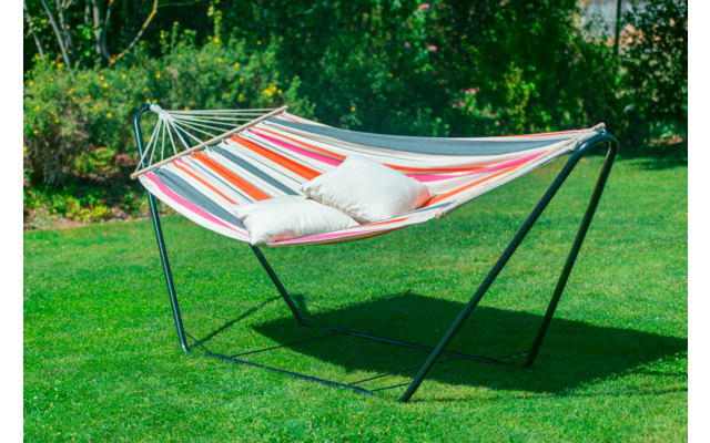 Product afbeelding Chillounge H&auml;ngemattengestell aus pulverbeschichtetem Stahl 3 Meter black  1