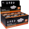 Expositor negro abierto con varias cajas de bloques blancos de combustible sólido; dos tabletas blancas visibles; logotipo Esbit naranja y blanco en el embalaje