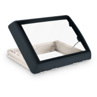 Claraboya con ventilador 12 V, con ventilaci&oacute;n continua y manivela, negro Midi Heki FL Dometic