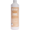 Weiße Kunststoffflasche mit beigem Etikett, Aufdruck Berger SANI FINO Spülwasserkonzentrat 1000 ml und kleines Piktogramm