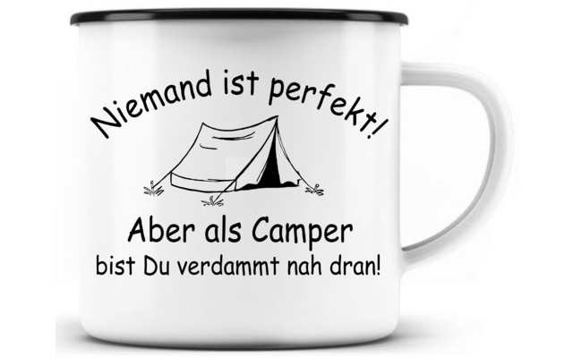 Just Camper Enamel Mug Nobody Is Perfect