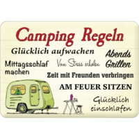 Tin Sign Camping Rules