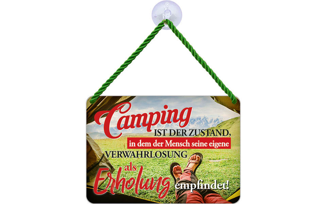 Blechschild Camping ist der Zustand