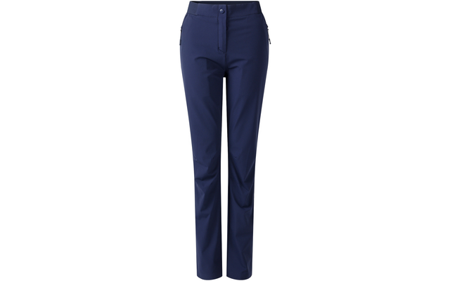 Donkerblauwe broek, rechte pasvorm, vooraanzicht, knoop- en ritssluiting, ritszakken aan de zijkanten