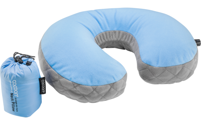 Cocoon Air Core Pillow Ultralight U Shaped Neck Support azul claro / gris