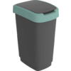 Rotho Twist waste garbage can with swing and hinged lid 25 liters mistletoe green
