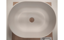 181271 365020 - Lavabo Castagnari semicircolare 35 x 26 cm, bianco opaco, in Ocritech