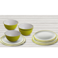 Omada servies met schaal 12 stuks appelgroen