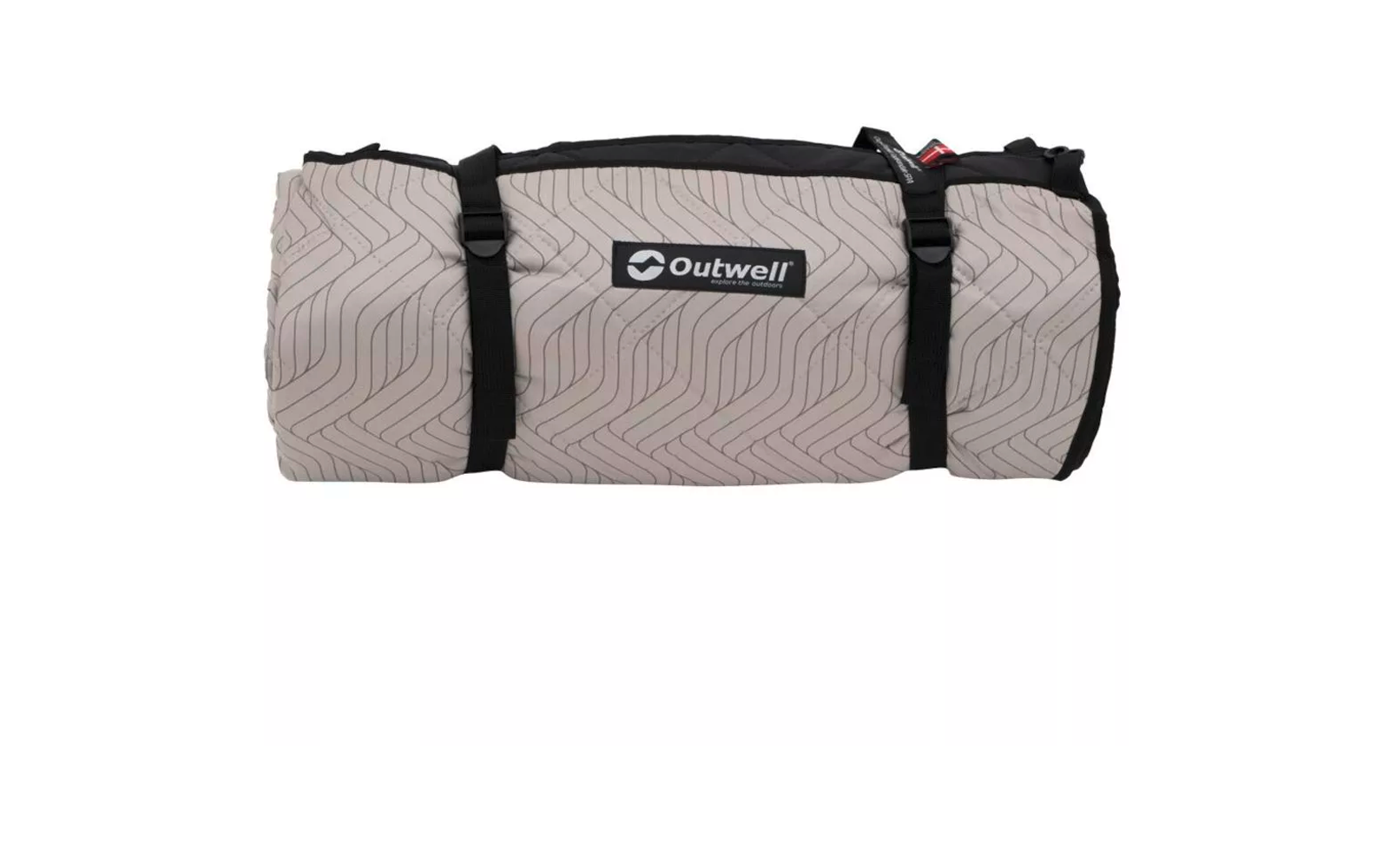 Gefaltete und zusammengerollte Isomatte mit Tragegurten