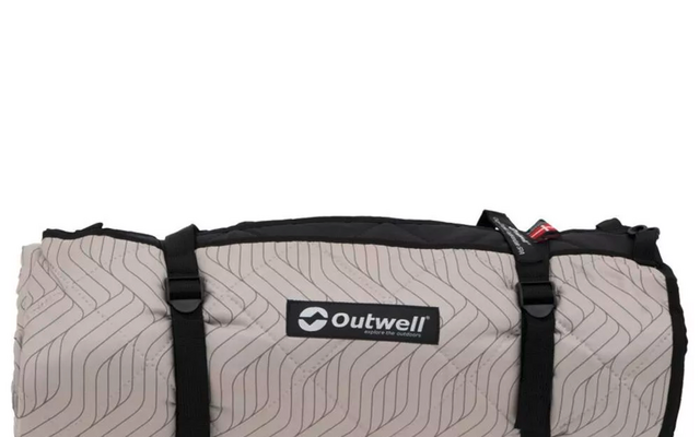 Tappetino piegato e arrotolato con cinghie portaoggetti