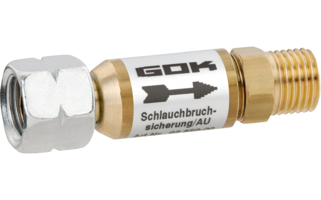 Protezione contro la rottura del tubo GOK a bassa pressione SBS/AU G1/4LH UEM x G1/4LH-KN 50 mbar