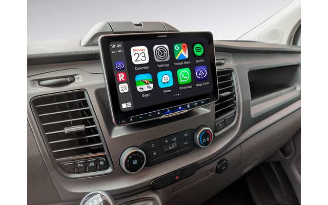 Alpine Autoradio iLX-F905D mit 9-Zoll Touchscreen, DAB+, 1-DIN-Einbaugehäuse, Apple CarPlay Wireless und Android Auto Unterstützung für Ford Transit (ab Modelljahr 2018)