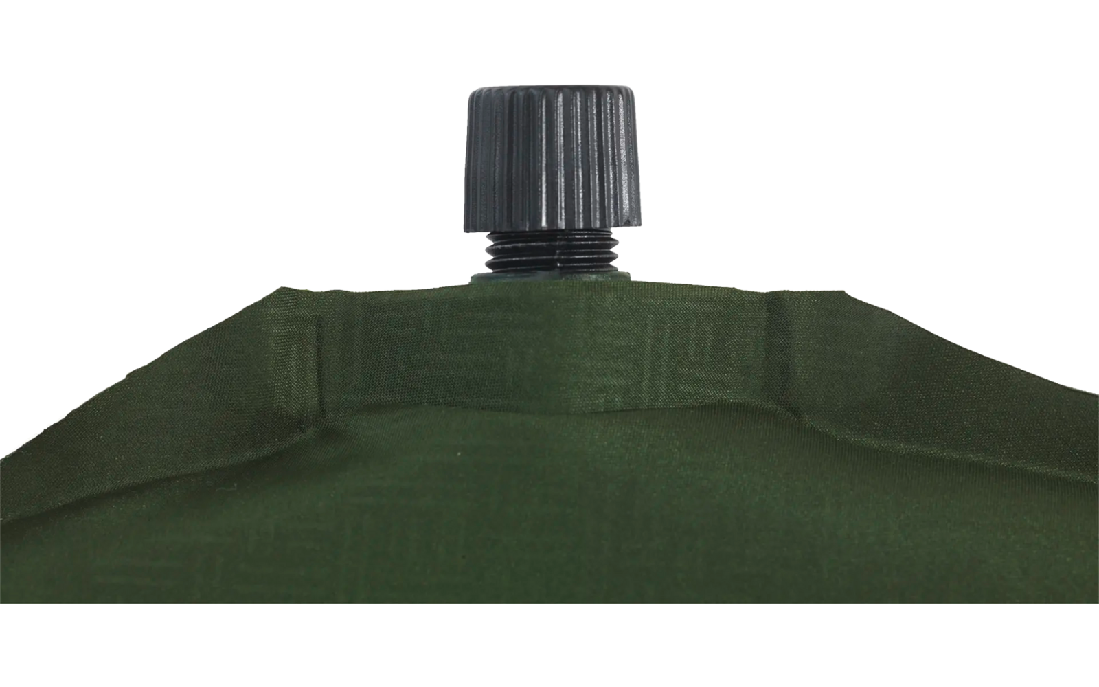 Grüne Wasserflasche mit schwarzem Verschluss