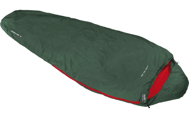 High Peak Ultra Pak 500 Ultra lightweight mummy sleeping bag 205 x 75 cm green / red