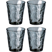 Koziol Superglass CLUB No. 1 Lote de 4 250 ml gris transparente