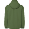 Grüne Kapuzenjacke von hinten, mit langen Ärmeln und elastischen Ärmelbündchen