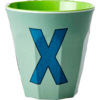 Rice melamine mug medium khaki with letters X