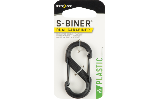 Nite Ize S-Biner - plástico tamaño 2, negro