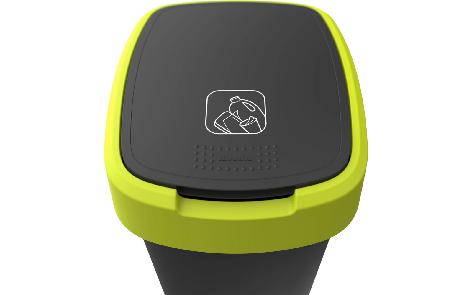 Product image Rotho Twist waste garbage can with swing and hinged lid 1