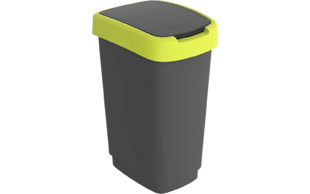 Product image Rotho Twist waste garbage can with swing and hinged lid 1