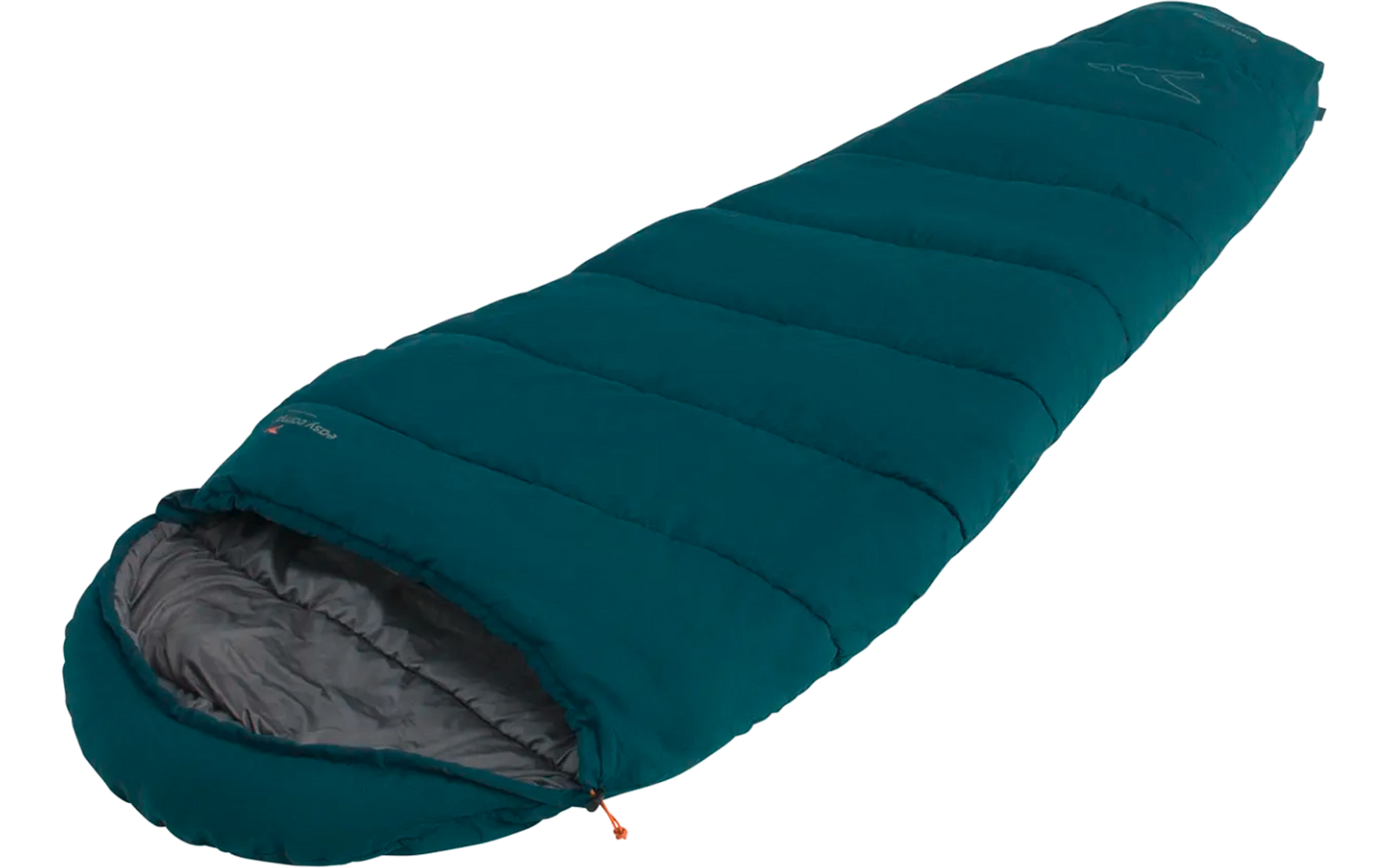 blauer Schlafsack auf weißem Hintergrund