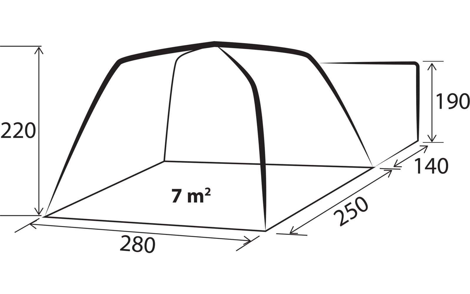 Produktbild Brunner Indipendence Heckzelt aufblasbar passend f&uuml;r Van Bus 2,80 x 2,50 m 1