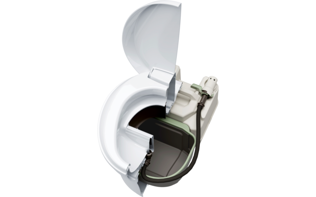 Open witte draagdoos met groene plant en grijze kabel