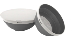 Inklapbare grijs-witte siliconen kom