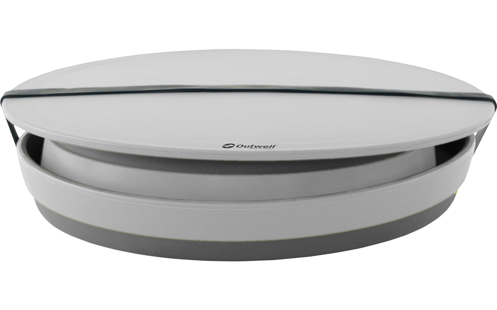 Weißes, rundes Smart-Home-Gerät auf weißem Hintergrund