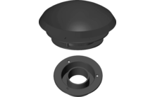 Couvercle rond noir avec joint d'étanchéité amovible