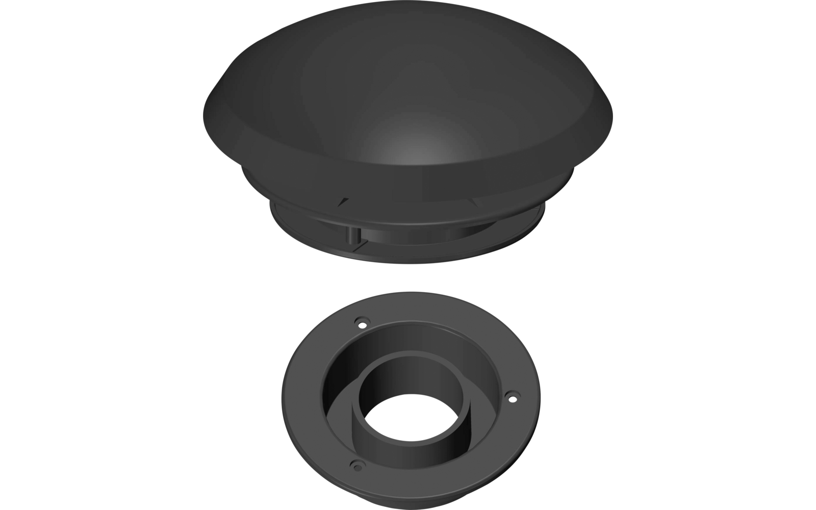 Couvercle rond noir avec joint d'étanchéité amovible
