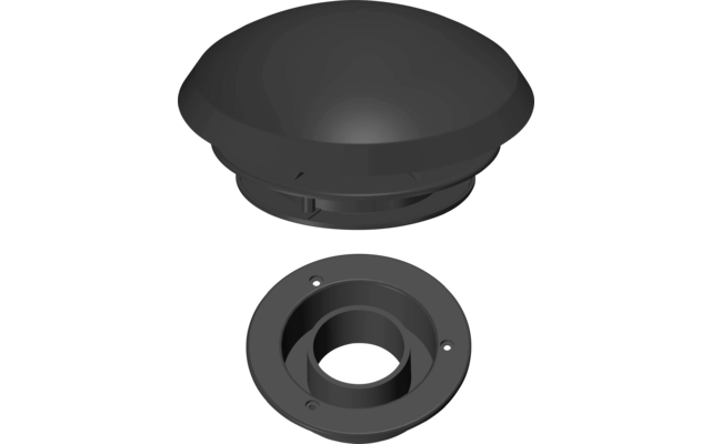 Couvercle rond noir avec joint d'étanchéité amovible