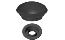 Schwarzer, runder Deckel mit abnehmbarem Dichtungsring