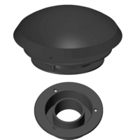 Knorz Dachl&uuml;fter 190 mm mit Schlauchanschluss 60 mm schwarz