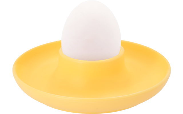 Weißes Ei in gelbem Eierbecher