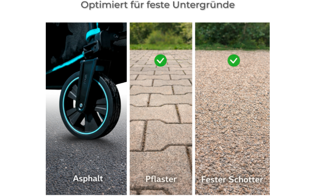 Produktbild Berger Stra&szlig;enr&auml;der 4er Set f&uuml;r den Gel&auml;nde Bollerwagen schwarz 1