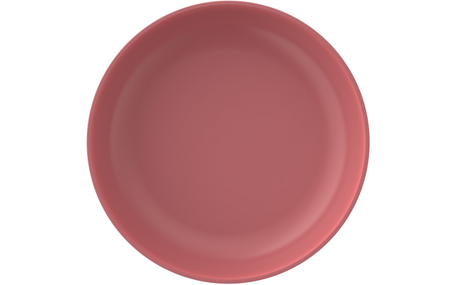 Assiette ronde rouge vide vue de dessus