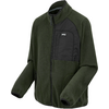 Grüne Fleecejacke mit schwarzer Brusttasche und Reißverschluss