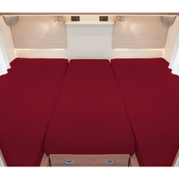 Set de draps-housses 3 pièces pour lits arrière bordeaux
