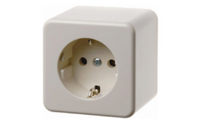 Berker SCHUKO surface-mounted socket outlet white glossy