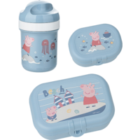 Koziol Peppa Pig Waves To Go Lunchbox Set 3 teilig mit 2 Boxen / Trinkflasche 200 ml