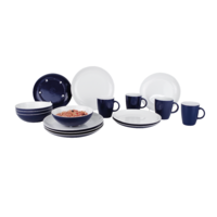 Gimex servies Solid Line 16-delig marineblauw voor 4 personen