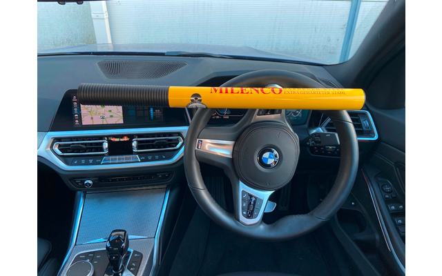 Cerradura de alta seguridad para el volante Milenco, color amarillo